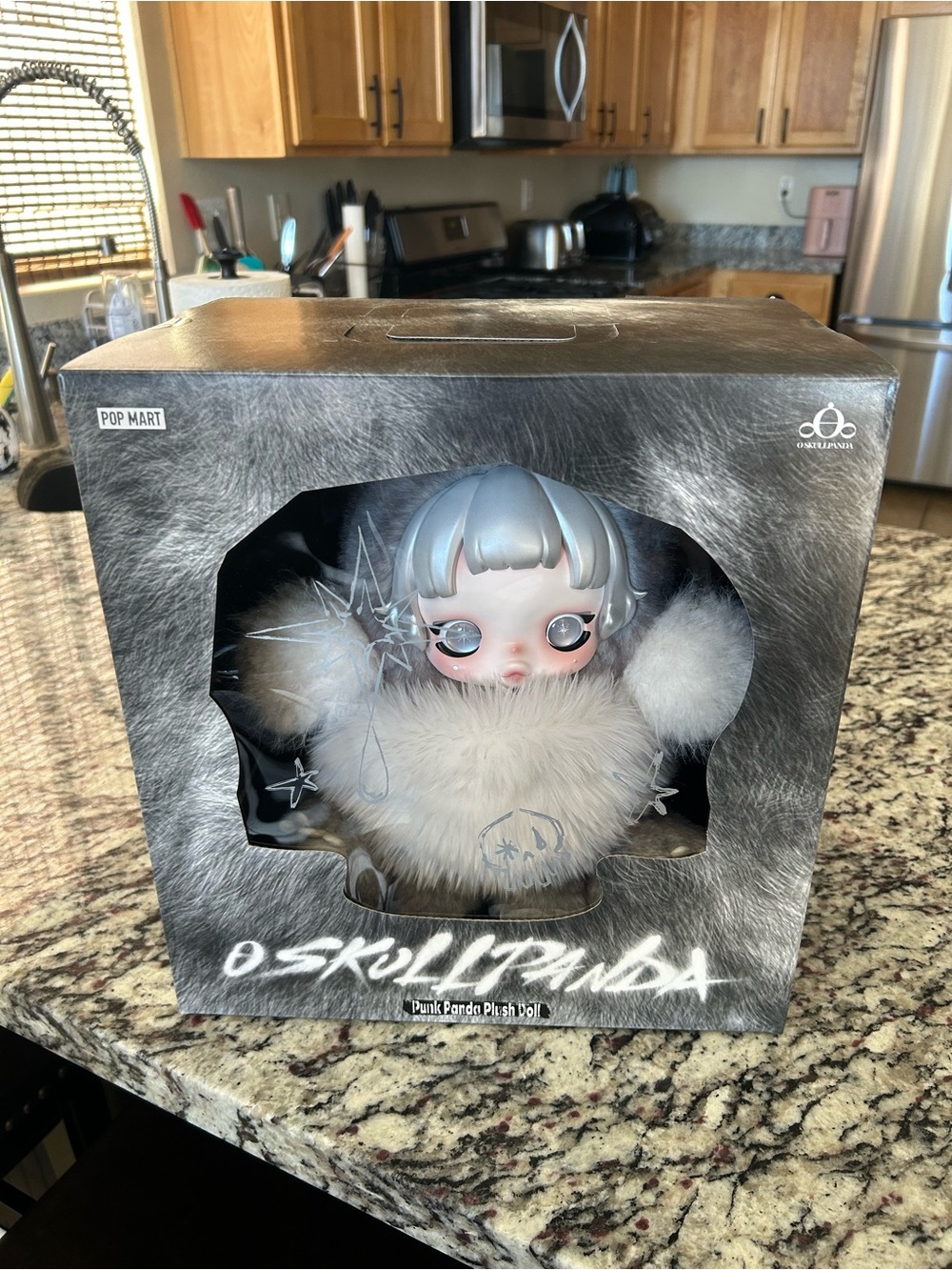 Oskullpanda Punk Panda Plush Doll - Silver & White by Pop Mart